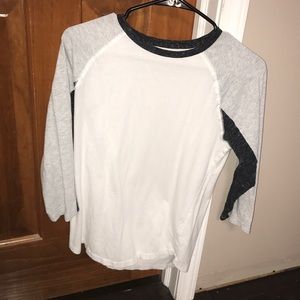 Girls long sleeve white and black shirt